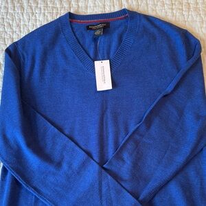 Banana Republic Men's V-Neck Sweater in Vibrant Blue